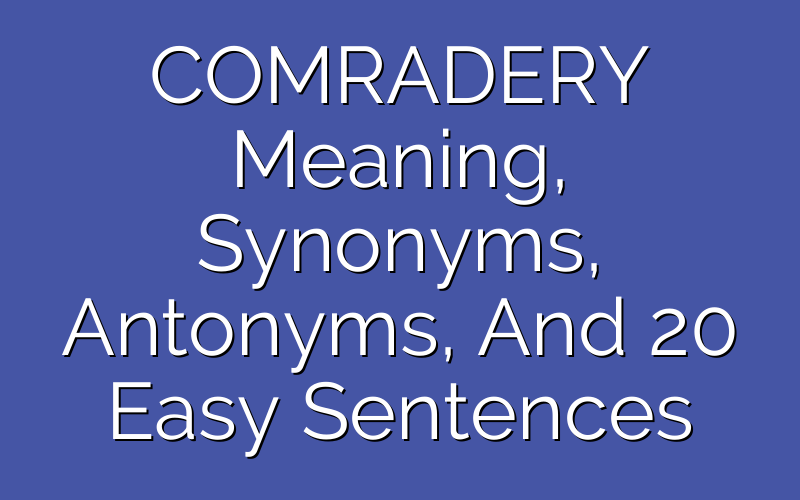 comradery-meaning-synonyms-antonyms-and-20-easy-example-sentences